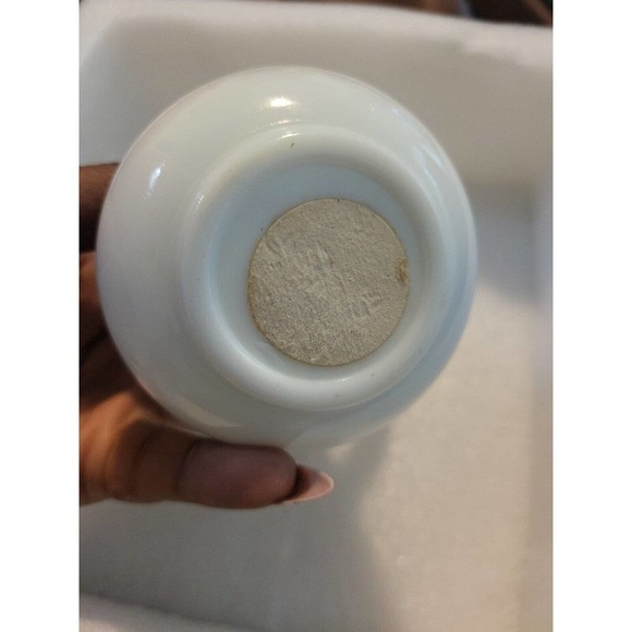 Avon Delft Blue Pitcher Bath Oil Decanter White Milk Glass Bottle, Empty Vintage - Picture 6 of 8